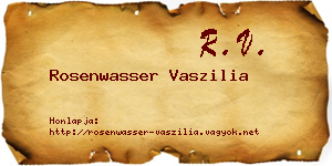 Rosenwasser Vaszilia névjegykártya